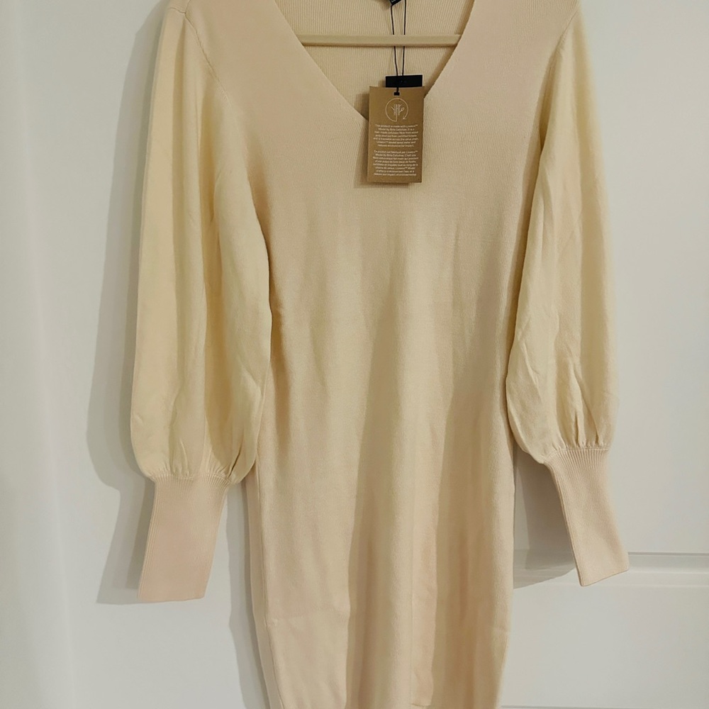 Vero Moda Cream Puff Sleeve Mini Dress